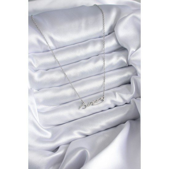 316L Çelik Zincir Gümüş Renk Atatürk İmza Figür Kadın Kolye 316L Çelik Zincir Gümüş Renk Atatürk İmza Figür Kadın Kolye