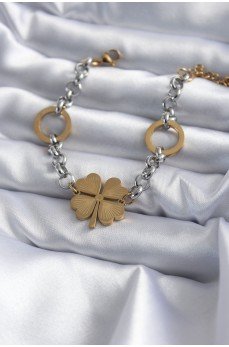 316L Çelik Mix Renk Zincir Model Yonca Figür Kadın Bileklik 316L Çelik Mix Renk Zincir Model Yonca Figür Kadın Bileklik