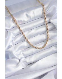 316L Çelik Gold Renk 60 cm Burgu Model Kadın Kolye