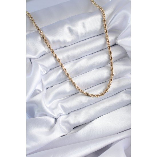 316L Çelik Gold Renk 60 cm Burgu Model Kadın Kolye