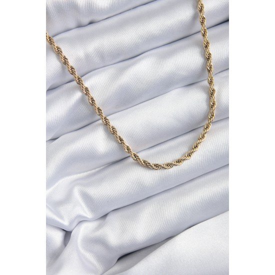 316L Çelik Gold Renk 60 cm Burgu Model Kadın Kolye 316L Çelik Gold Renk 60 cm Burgu Model Kadın Kolye