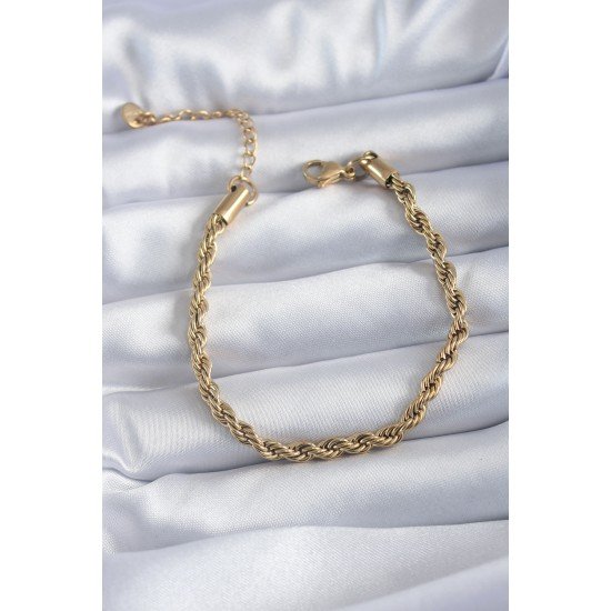 316L Çelik Gold Renk Burgu Model Kadın Bileklik 316L Çelik Gold Renk Burgu Model Kadın Bileklik