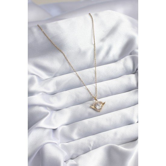 316L Çelik Gold Renk Zincir Zirkon Taşlı Kalp Model Kadın Kolye 316L Çelik Gold Renk Zincir Zirkon Taşlı Kalp Model Kadın Kolye