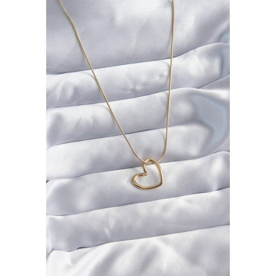 316L Çelik Zincir Gold Renk Kalp Model Kadın Kolye 316L Çelik Zincir Gold Renk Kalp Model Kadın Kolye