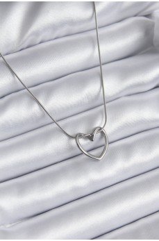 316L Çelik Gümüş Renk Kalp Model Kadın Kolye