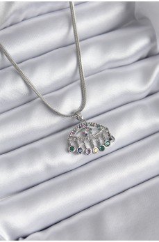 316L Çelik Gümüş Renk İtalyan Zincir Zirkon Taşlı Göz Figür Kadın Kolye