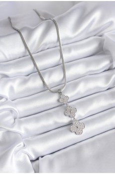 316L Çelik Gümüş Renk İtalyan Zincir Zirkon Taşı Yonca Model Kadın Kolye 316L Çelik Gümüş Renk İtalyan Zincir Zirkon Taşı Yonca Model Kadın Kolye
