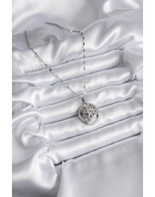 316L Çelik Gümüş Renk Zirkon Taşlı Jaguar Model Kadın Kolye