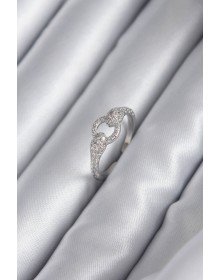 Pirinç Gümüş Renk Zirkon Taşlı Yılan Model Kadın Yüzük