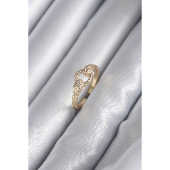 Pirinç Gold Renk Zirkon Taşlı Yılan Model Kadın Yüzük Pirinç Gold Renk Zirkon Taşlı Yılan Model Kadın Yüzük