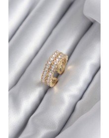 Pirinç Gold Renk Zirkon Taşlı Kadın Yüzük
