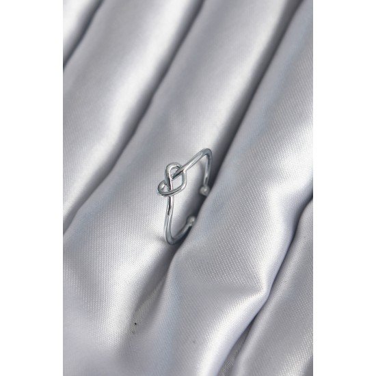 Gümüş Renk Düğüm Kalp Model Kadın Yüzük Gümüş Renk Düğüm Kalp Model Kadın Yüzük