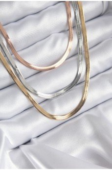 316L Çelik Mix Renk İtalyan Zincir Model Kadın Kolye