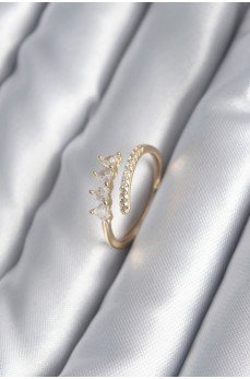 Pirinç Gold Renk Kalp Zirkon Taş Detay Kadın Yüzük Pirinç Gold Renk Kalp Zirkon Taş Detay Kadın Yüzük