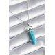 316L Çelik Gümüş Renk Mavi Taşlı Model Kadın Kolye