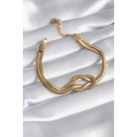 316L Çelik Gold Renk İtalyan Zincir Düğüm Model Kadın Bileklik 316L Çelik Gold Renk İtalyan Zincir Düğüm Model Kadın Bileklik