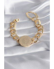 316L Çelik Gold Renk Tam Altın Model Samanyolu Kadın Bileklik