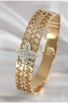 316L Çelik Gold Renk Zirkon Taşlı Çiçek Model Kadın Kelepçe 316L Çelik Gold Renk Zirkon Taşlı Çiçek Model Kadın Kelepçe