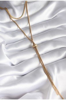 316L Çelik Gold Renk Tüp Zincir Asansör Model Kadın Kolye