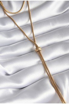 316L Çelik Gold Renk Tüp Zincir Asansör Model Kadın Kolye