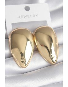 Pirinç Gold Renk Badem Model Kadın Küpe