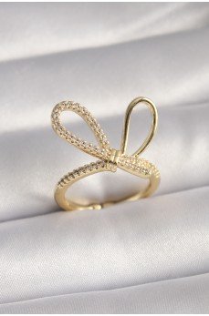 Gold Renk Zirkon Taşlı Düğüm Model Kadın Yüzük Gold Renk Zirkon Taşlı Düğüm Model Kadın Yüzük