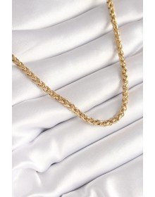 316L Çelik Gold Renk Burgu Zincir Model Kadın Kolye