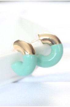 CCB Turkuaz Gold Çift Renk Küpe