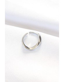Yassı Silver Renk Ayarlanabilir Yüzük