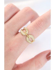 Zirkon Taşlı Gold Renk Ayarlanabilir Yüzük