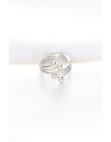 Topçuk Model Zirkon Taşlı Silver Renk Ayarlanabilir Yüzük