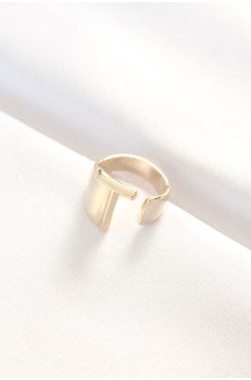 T Harfli Altın Renk Ayarlanabilir Yüzük