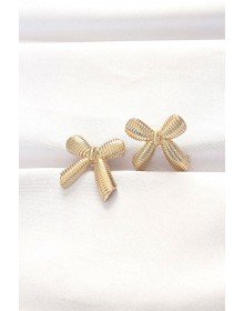 Pirinç Gold Renk Fiyonk Küpe