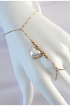 316L Çelik Gold Renk Beyaz Bubble Kalp Tasarımlı Şahmeran