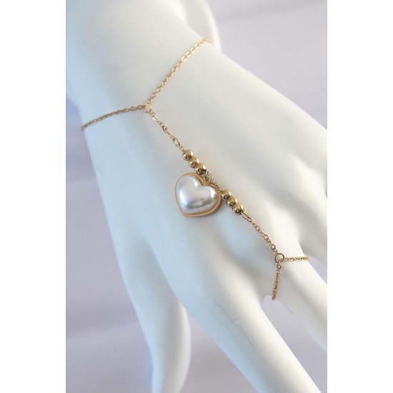 316L Çelik Gold Renk Beyaz Bubble Kalp Tasarımlı Şahmeran 316L Çelik Gold Renk Beyaz Bubble Kalp Tasarımlı Şahmeran