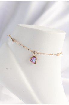 316L Çelik Gold Renk Renkli Zirkon Taşlı Kalp Halhal 316L Çelik Gold Renk Renkli Zirkon Taşlı Kalp Halhal