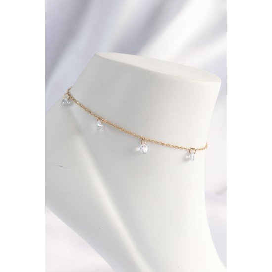 316L Çelik Gold Renk Zirkon Taşlı Halhal 316L Çelik Gold Renk Zirkon Taşlı Halhal