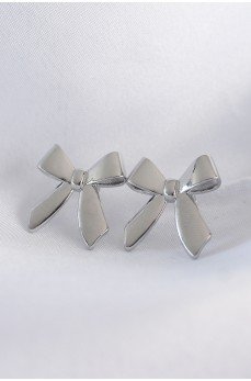 Pirinç Gümüş Renk Düz Plaka Fiyonk Küpe