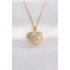 316L Çelik Zincir Altın Renk Zirkon Taşlı Kalp Kolye