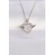 316L Çelik Zincir Gümüş Renk Zirkon Taşlı Kanatlı Kalp Kolye