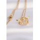 316L Çelik Zincir Altın Renk Zirkon Taşlı Kanatlı Kalp Kolye