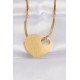 316L Çelik İtalyan Zincir Altın Renk Düz Plaka Kalp Kolye 316L Çelik İtalyan Zincir Altın Renk Düz Plaka Kalp Kolye