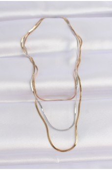 316L Çelik 3 Renkli İtalyan Zincir Çoklu Kolye 316L Çelik 3 Renkli İtalyan Zincir Çoklu Kolye