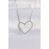 316L Çelik Zincir Gümüş Renk Mermer Desenli Kalp Kolye