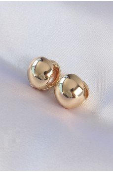 Pirinç Gold Renk İçi Boş Minimal Topçuk Küpe