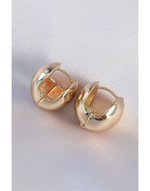 Pirinç Gold Renk İçi Boş Minimal Topçuk Küpe