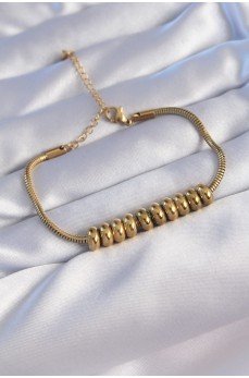 316L Çelik Gold Renk Oval Figürlü Bileklik