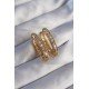 Pirinç Gold Renk Zirkon Taşlı Oval Model Küpe