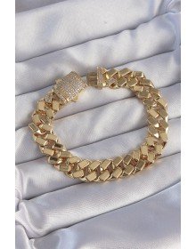 Vip Seri Gurmet Zirkon Taşlı Gold Renk Bileklik
