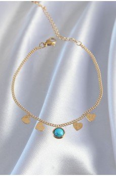 316L Çelik Gold Renk Minimal Kalpli Mavi Taş Detaylı Bileklik 316L Çelik Gold Renk Minimal Kalpli Mavi Taş Detaylı Bileklik